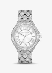 Michael Kors Oversized Camille Pavé Silver-Tone Watch