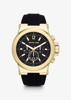 Michael Kors Oversized Dylan Gold-Tone and Silicone Watch