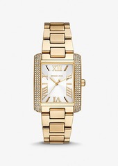 Michael Kors Oversized Emery Pavé Gold Tone Watch