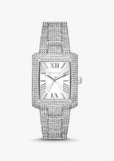 Michael Kors Oversized Emery Pavé Silver-Tone Watch