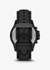 Michael Kors Oversized Everest Black-Tone and Leather Watch