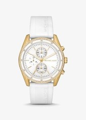 Michael Kors Oversized Hadyn Pavé Gold-Tone Watch