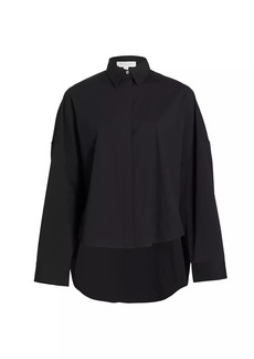 Michael Kors Oversized High-Low Poplin Shirt