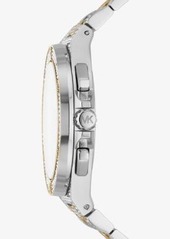 Michael Kors Oversized Lennox Pavé Two-Tone Watch