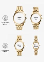 Michael Kors Oversized Pavé Logo Rose Gold-Tone Watch