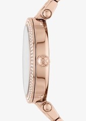 Michael Kors Oversized Pavé Logo Rose Gold-Tone Watch