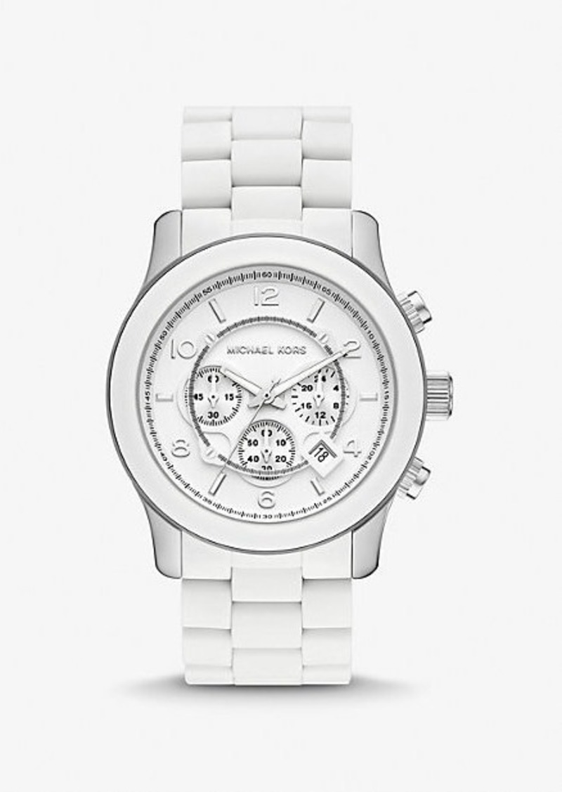 Michael Kors Oversized Runway White-Tone Watch