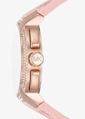 Michael Kors Oversized Sydney Pavé Rose Gold-Tone and Logo Watch
