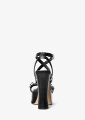 Michael Kors Paola Chain Embellished Leather Platform Sandal