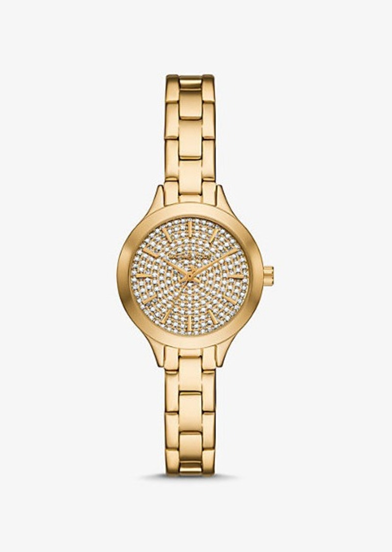 Michael Kors Mini Aspyn Pavé Gold-Tone Watch