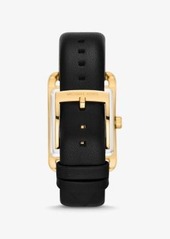 Michael Kors Petite Monroe Gold-Tone and Leather Watch