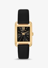 Michael Kors Petite Monroe Gold-Tone and Leather Watch