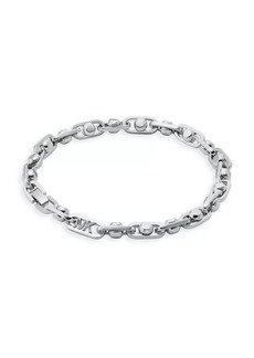 Michael Kors Platinum-Plated Logo Chain Bracelet