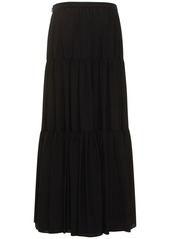 Michael Kors Pleated Silk Crepe De Chine Skirt