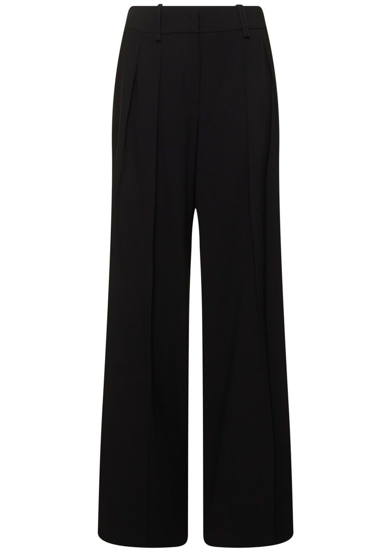 Michael Kors Pleated Wool Serge Slouchy Wide Pants