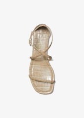 Michael Kors Polly Crocodile Embossed Leather Sandal