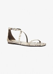 Michael Kors Polly Python Embossed Leather Sandal