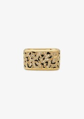 Michael Kors Precious Metal-Plated Brass and Enamel Leopard Pavé Ring