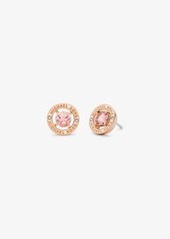 Michael Kors Precious Metal-Plated Brass Cubic Zirconia Halo Earrings