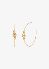 Michael Kors Precious Metal-Plated Brass Curb Chain Logo Hoop Earrings