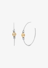 Michael Kors Precious Metal-Plated Brass Curb Chain Logo Hoop Earrings