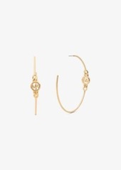 Michael Kors Precious Metal-Plated Brass Curb Chain Logo Hoop Earrings