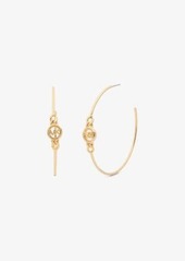 Michael Kors Precious Metal-Plated Brass Curb Chain Logo Hoop Earrings