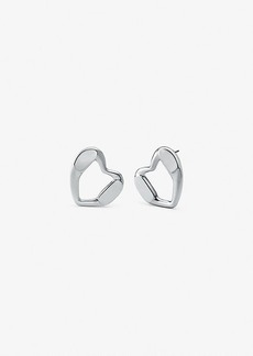 Michael Kors Precious Metal-Plated Brass Heart Stud Earrings