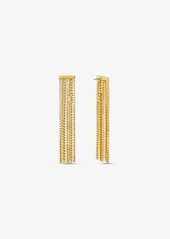 Michael Kors Precious Metal-Plated Brass Pavé Chain Drop Earrings