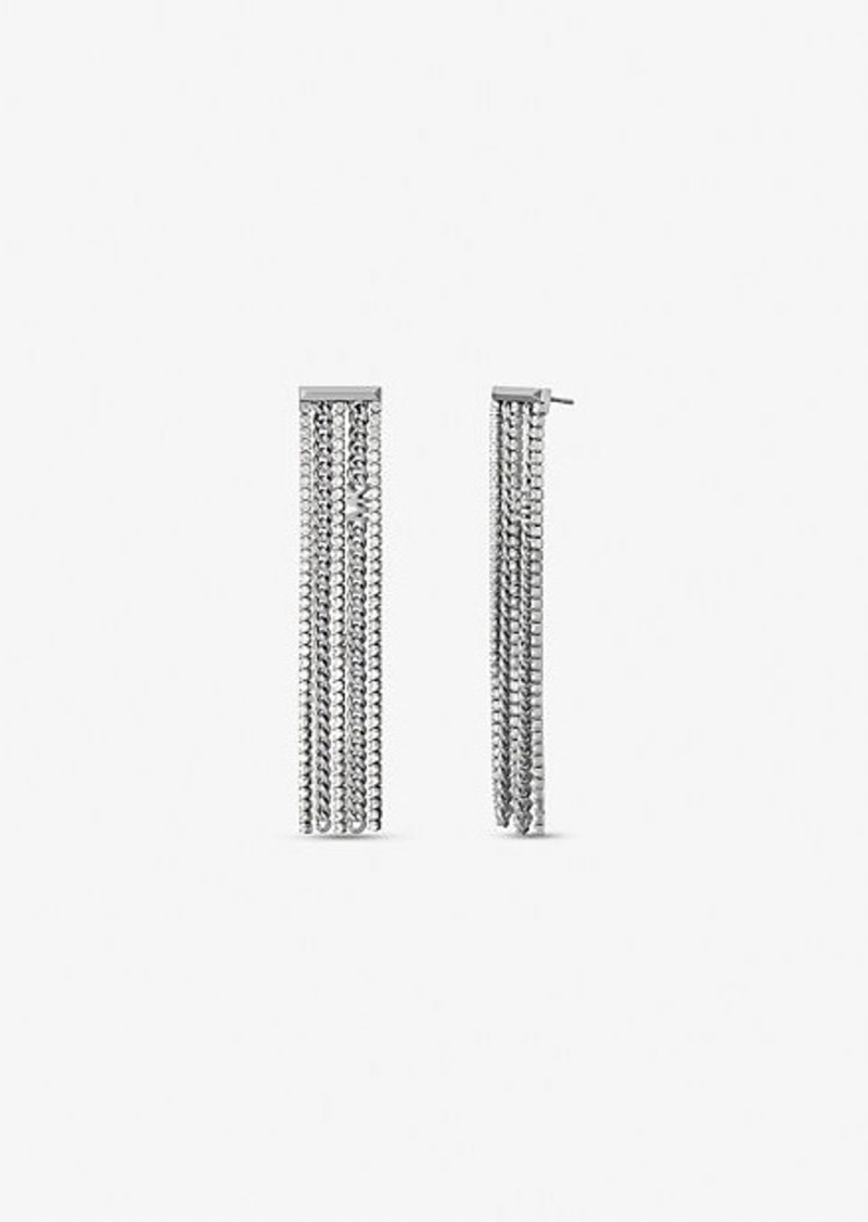 Michael Kors Precious Metal-Plated Brass Pavé Chain Drop Earrings