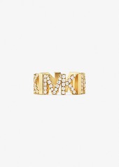 Michael Kors Precious Metal-Plated Brass Pavé Logo Ring