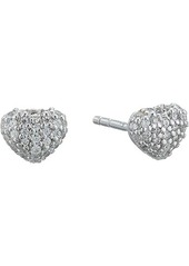 Michael Kors Precious Metal-Plated Sterling Silver Pavé Heart Studs Earrings