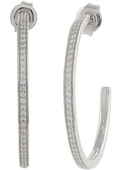 Michael Kors Precious Metal-Plated Sterling Silver Pavé Medium Hoops Earrings