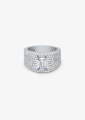 Michael Kors Precious Metal-Plated Sterling Silver Pavé Signet Ring