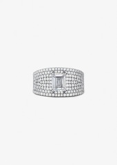 Michael Kors Precious Metal-Plated Sterling Silver Pavé Signet Ring