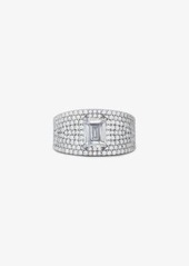 Michael Kors Precious Metal-Plated Sterling Silver Pavé Signet Ring