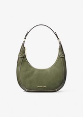 Michael Kors Preston Small Suede Crescent Shoulder Bag