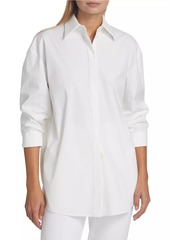 Michael Kors Pushed-Sleeve Cotton Shirt
