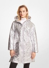 Michael Kors Quilted Metallic Ciré Puffer Jacket