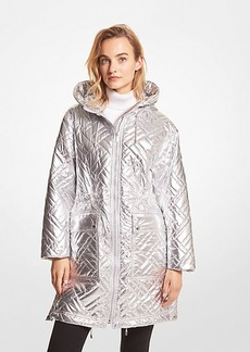 Michael Kors Quilted Metallic Ciré Puffer Jacket