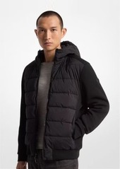 Michael Kors Quilted Mixed-Media Hooded Jacket