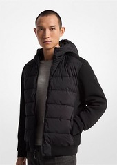 Michael Kors Quilted Mixed-Media Hooded Jacket