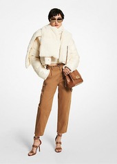 Michael Kors Reversible Faux Shearling and Ciré Puffer Scarf