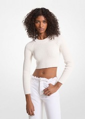 Michael Kors Ribbed Organic Cotton Cropped Sweater