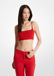 Michael Kors Ribbed Stretch Knit Cropped Tank Top
