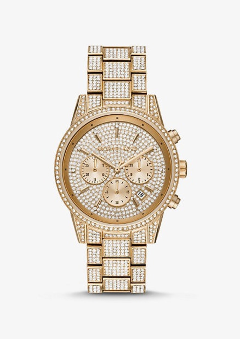 Michael Kors Ritz Pavé Gold-Tone Watch