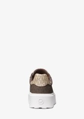 Michael Kors Romey Metallic Two-Tone Signature Logo Platform Sneaker