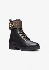 Michael Kors Rory Leather and Logo Combat Boot