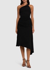 Michael Kors Ruched Jersey One-shoulder Dress