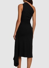 Michael Kors Ruched Jersey One-shoulder Dress